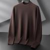 Men's Plus Size Warm Cashmere Blend Half-High Collar Sweater, Autumn/Winter 2025 Style