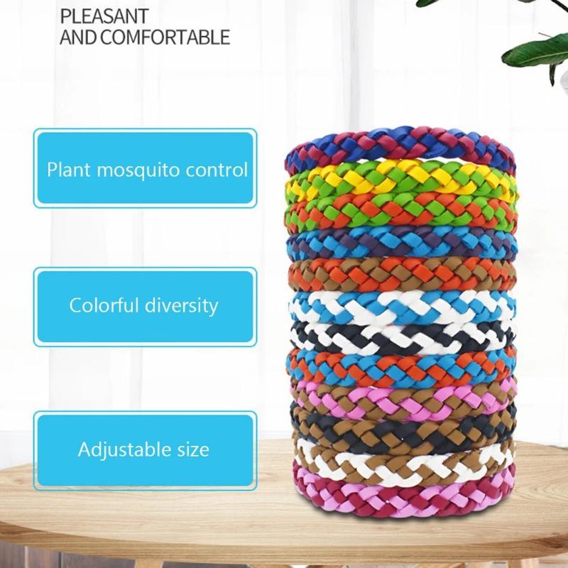 12-60Pcs Anti Mosquitoes Wrist Band Portable Outdoor Anti Bugs Bracelet Reusable Safe Wristbands for Sports Travel Camping