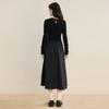 Le Tine Bow Collar Patchwork A-Line Dress