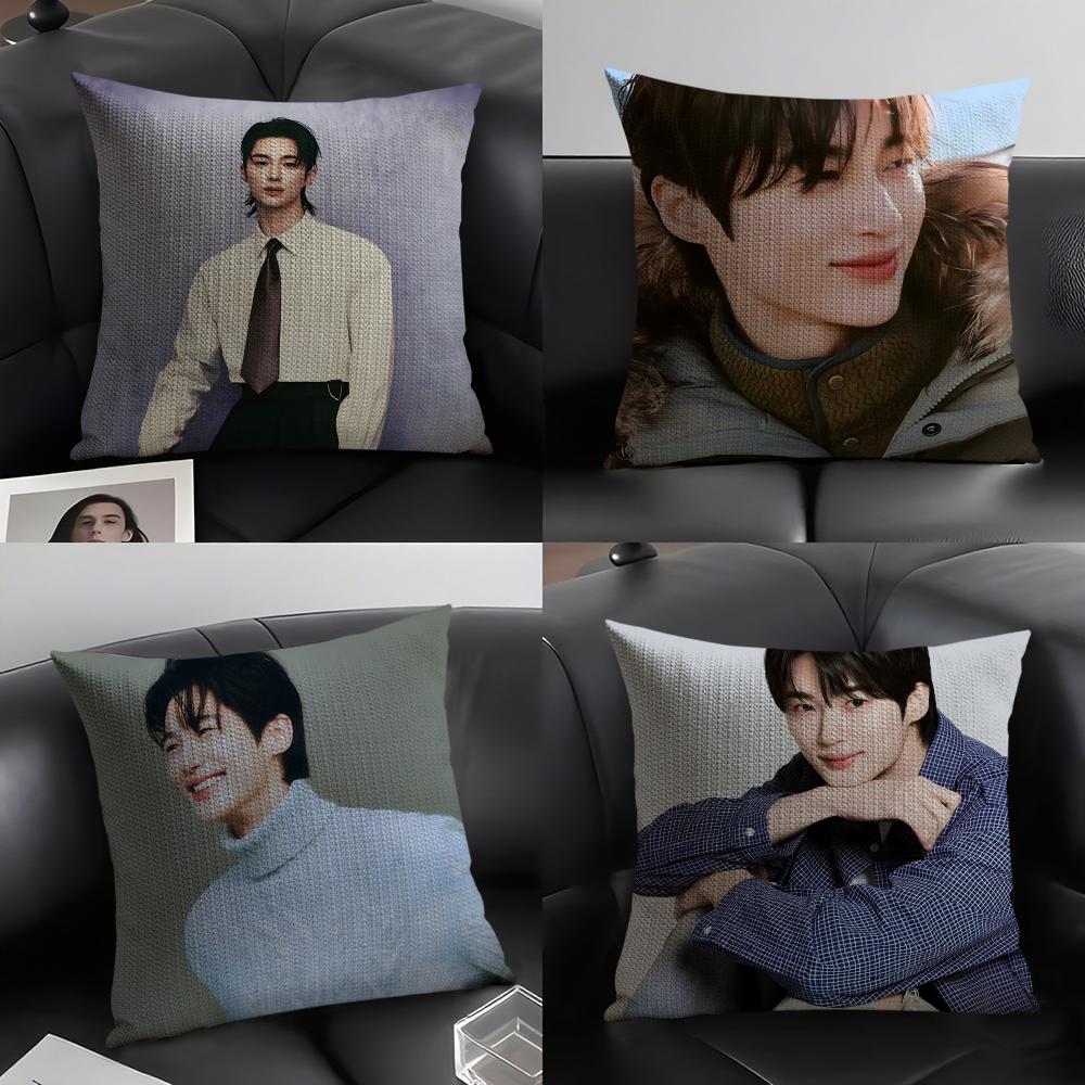 Lu Xika Chen Unisex Byeon Woo-Seok Korea Pillow Case Linen Cushion Covers For Decorative Sofa Home Pillows Case Car Chair Pillows Cases