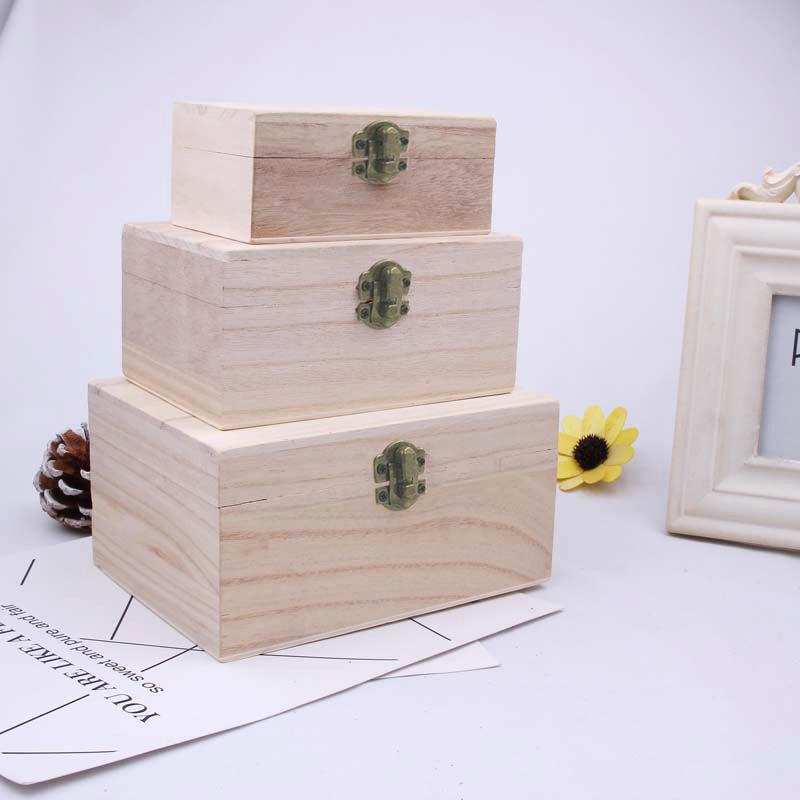 Cutie din lemn de Paulownia, culoare originală DIY, logo personalizabil la fața locului