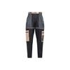 Pantaloni casual detașabili, cu buzunare multiple, cu îmbinare în contrast, pantaloni pentru femei, negru DD7098-010