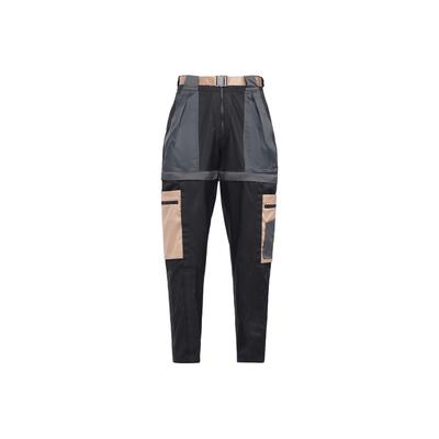 Spliced Contrast Multi-Pocket Removable Casual Pants Women Bottoms Black DD7098-010