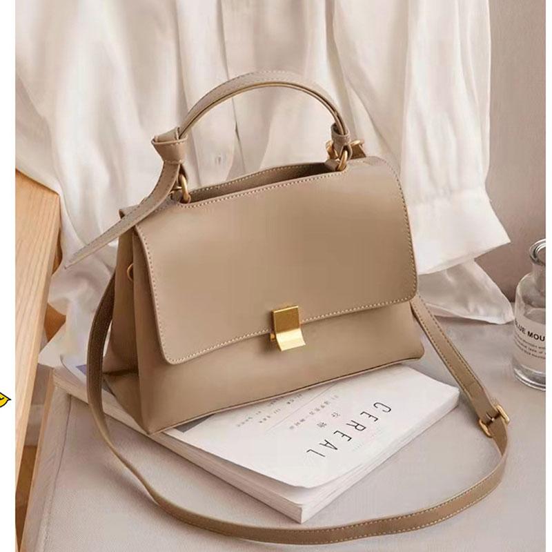 Casual Totes Women Simple Solid Color Portable Messenger Bag Double Compartment Single Shoulder Ladies Bags