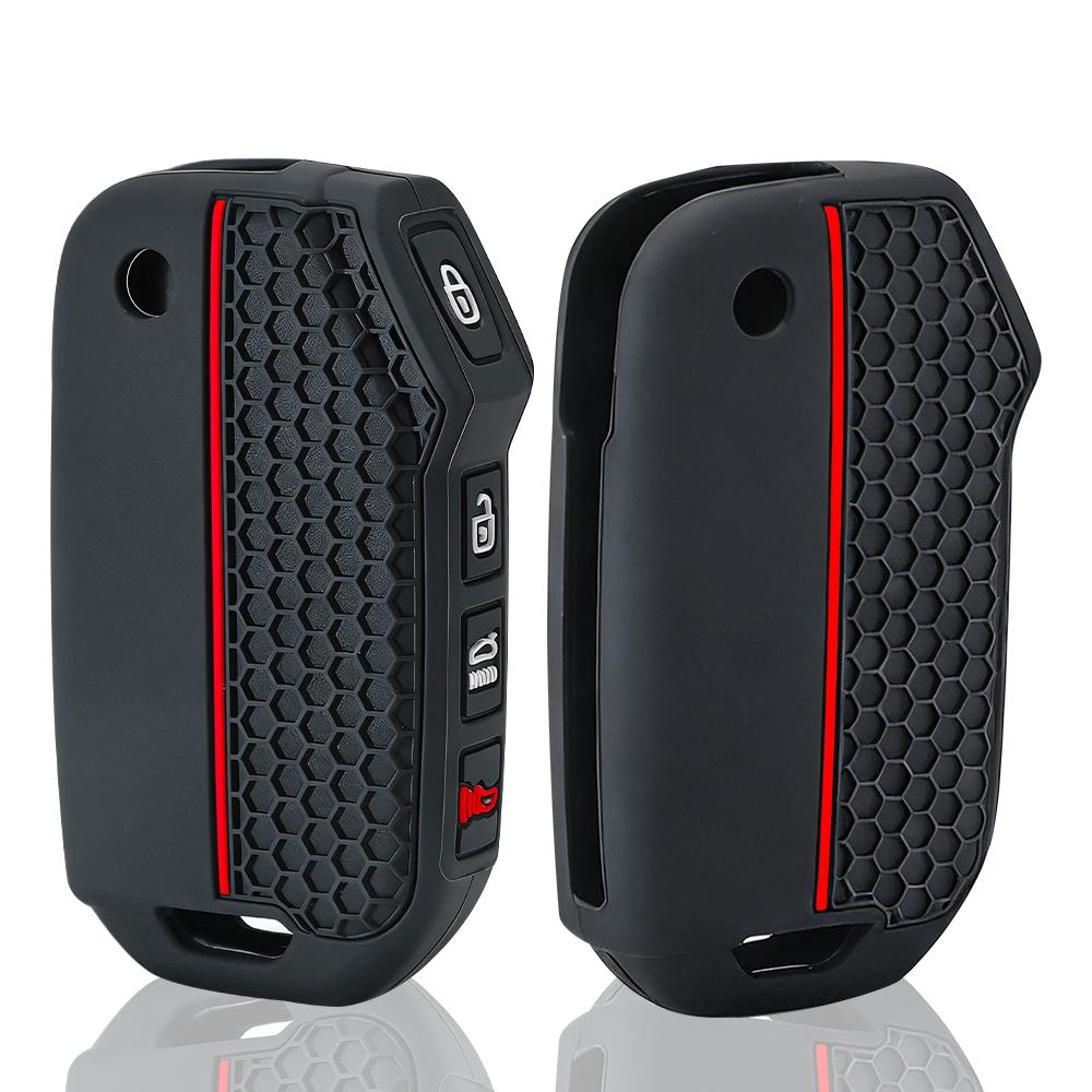 Silicone Car Key Case Cover Shell Fob For KIA Sportage R GT Stinger GT Sorento Ceed CD Cerato Forte 2018 2019 Accessories Holder