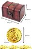 [SCGEHA] Antique-Style Pirate Treasure Chest, Treasure Box, Gold Coins, Hidden Treasure, Gold Coin Treasure Chest, Filled with Gold Coins! (Large Trea