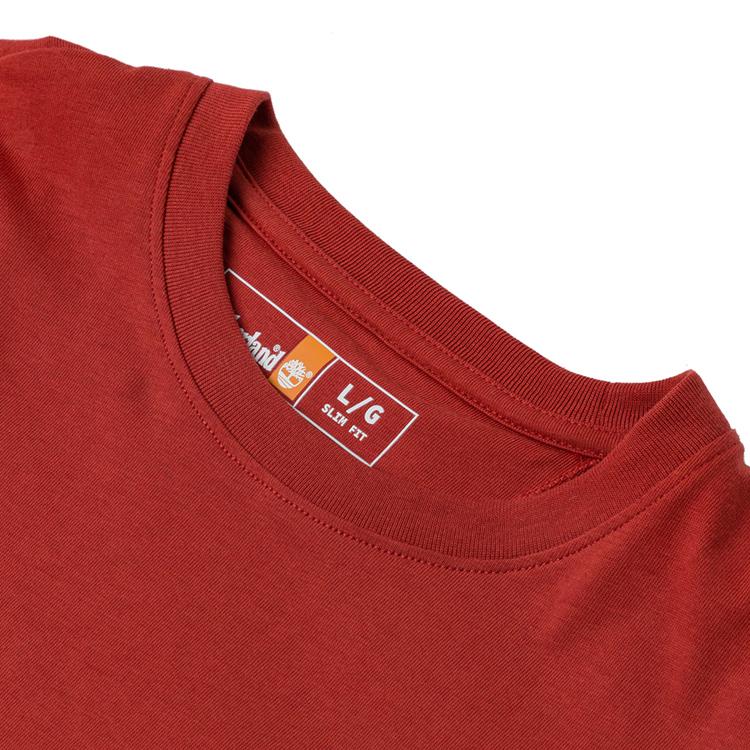 Timberland Short Sleeve Breathable Slim Fit Dopamine T-Shirt Men Tops Chili-Red A2EKJ-DV5