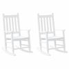 VidaXL Children's Rocking Chairs Set of 2 White Solid Poplar Wood 3281596