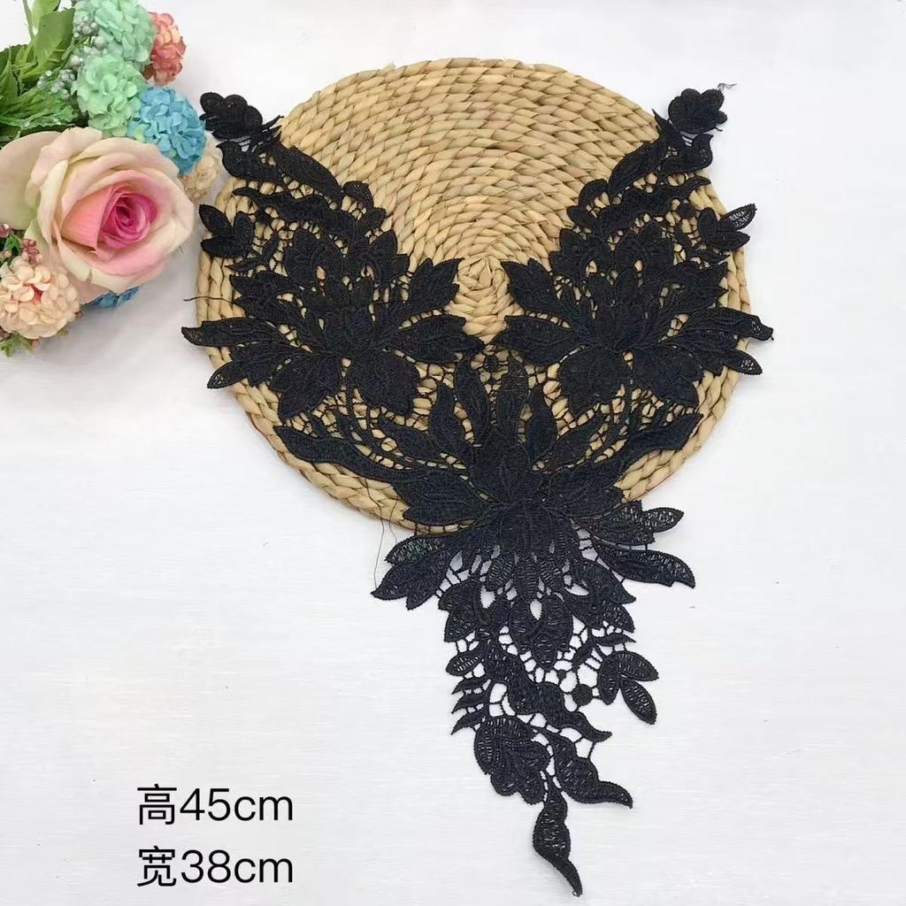 Versatile Lace Black Collar Embroidered Polyester Light Silk Hollow Decorative Corsage DIY AccessoriesApparel Sewing Supplies