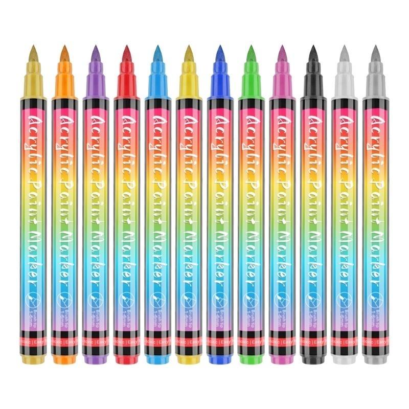 L74D 12 Couleurs Marqueurs Lavables pour Colorier les Animaux pour Chiens Chats Stylos d'Art Ensemble Brosse de Toilettage pour Chats Fournitures pour Animaux
