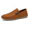 Doudou shoes men's 2025 spring new one-pedal lazy casual leather shoes soft-soled non-slip men's large-size loafers