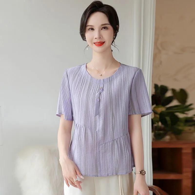 Summer New Short Sleeved T-shirt All Match Fashionable and Stylish Thin Style Women's Round Neck Small Shirt Fashion Top