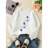 Kids Crewneck Sweatshirt, Paw Prints & Hearts Graphic Print, Spring Autumn Casual Sport Tops