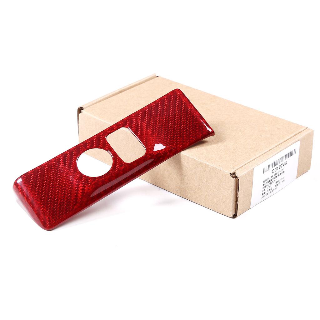 Red Carbon Fiber Headlight Switch Button Trim Cover For Nissan GTR R35 2008-16