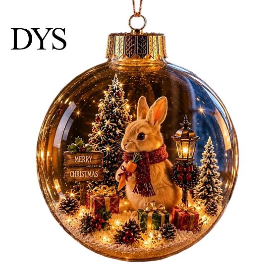 Window Wall Fireplace Decor Glowing Christmas Story Ornament, Mini Holiday Scene in Ball, Light Up Office Party Ornaments Clear Plastic Ball Xmas Tree