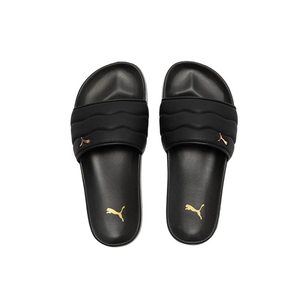 New PUMA Lead Cat 2.0 Puffy 'Black Metallic Gold' Women's 389557-01