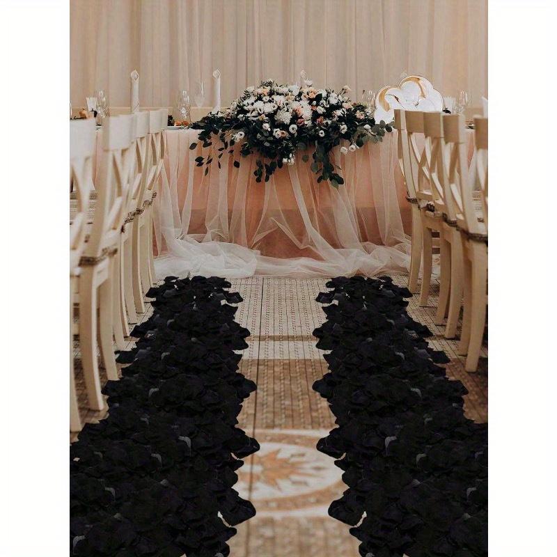 2000pcs- Rayon Rose Petal Decoration Rose Petal Black For Wedding Party Halloween Decoration, Gift Box Filler, Rose Ya Romantic, Rose Petal Proposal