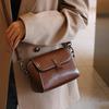 Ladies' genuine leather crossbody bag oil wax leather paired with windbreakers in autumn and winter soft leather quality cowhide