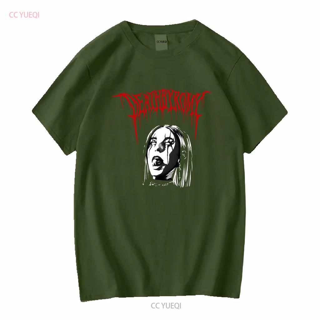 Deathbyromy Black Large T Shirt long or short sleeves vintage Washed Slightly Casual Versatile streetwear homme Stylish