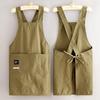 Korean Style Unisex Waist Apron: Water-Repellent, Stain-Resistant, Printed Logo, Perfect for Catering.