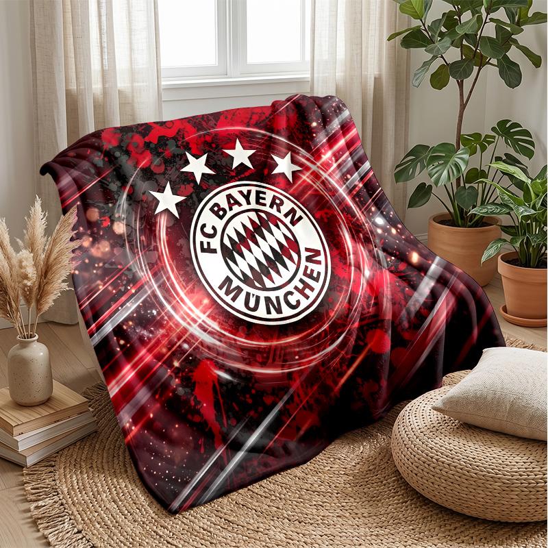 Bayern Munich Theme Blanket Soft Flannel Blanket Plush Throw Blanket Cozy Sofa Bed Blanket for Home Decor