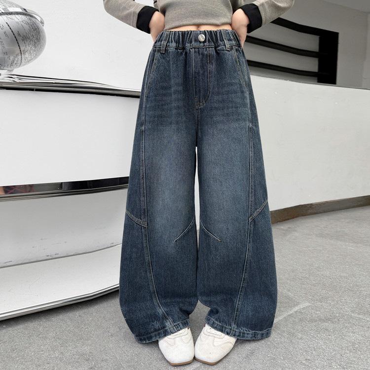 Trendige Mädchen Herbst 2026 Lockere Straight-Leg Bananenjeans für die Sekundarstufe