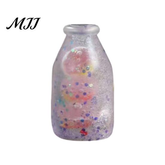 Odorless Stress Ball Milk Bottle Squeeze Ball, Slow Rising Glitter Liquid Fidget Toy for Soft Tactile Adults Kids, Cute Decompression Anxiety Relief,