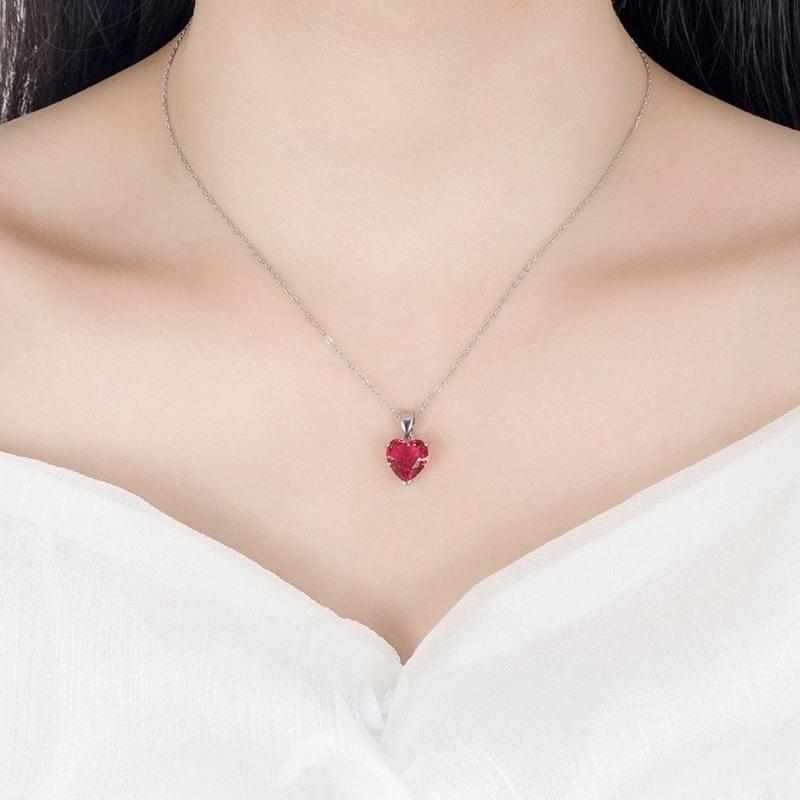 3Pieces Elegant Heart Shaped Cubic Zirconia Jewelry Set Necklace Earrings Ring Lightweight Accessories for Women
