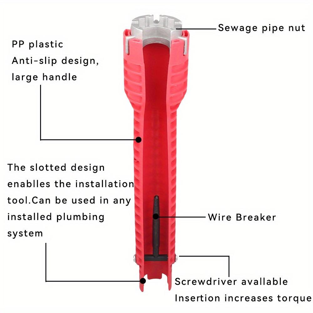 8-in-1 Multi-Functional Sink Wrench, Durable PP Material, Waterproof Handle, Universal Tool for Faucet & Valve Maintenance
