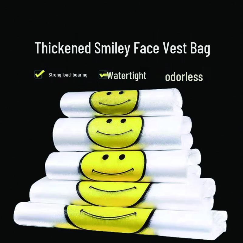 Thickened Transparent Smiley Face Plastic Carry Bags