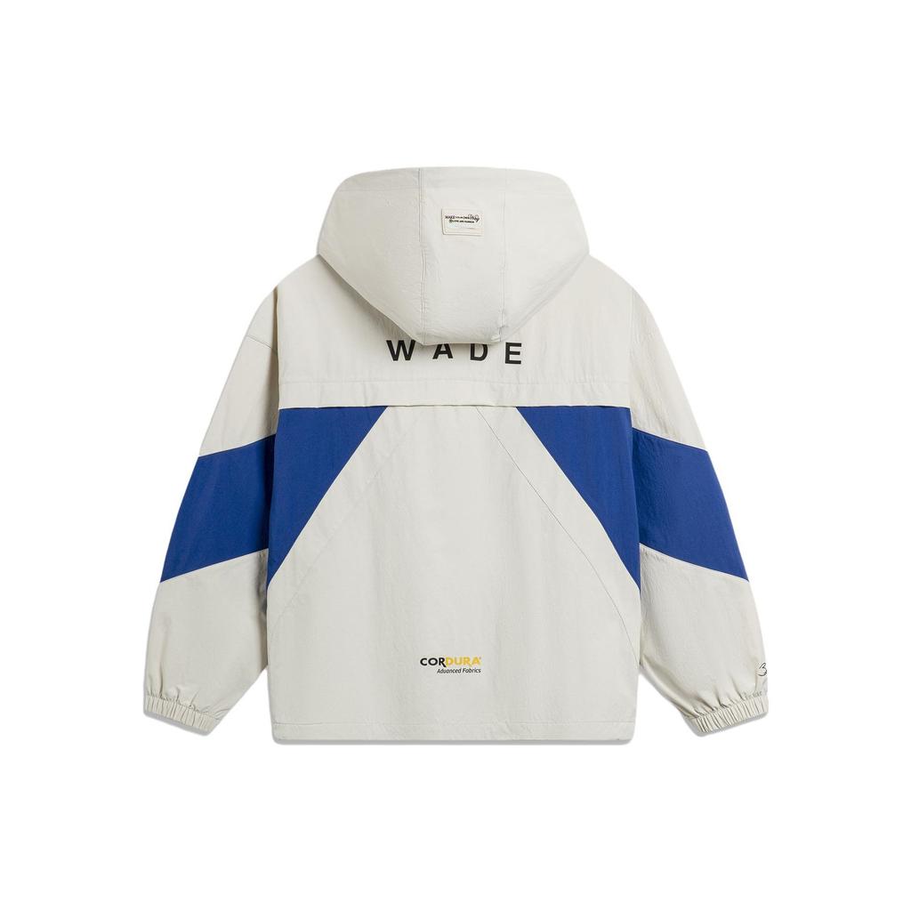 Li-Ning Wade Series Color Block Hooded Water-Resistant Windbreaker Men Outerwear Silver-Birch Dream-Blue AFDU013-5
