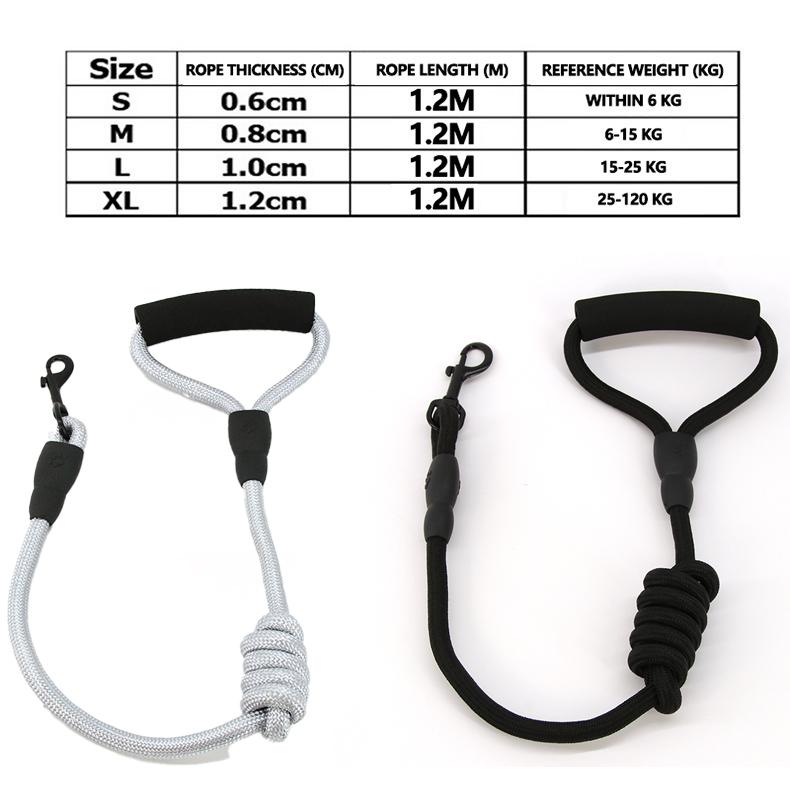 Multicolor Pet Leash with Comfort Foam Handle, Durable Nylon Rope Dog Cat Lead for Walking
