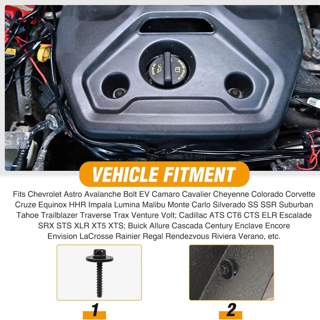 20 Stück Innenkotflügel Stoßfängerabdeckung Schutz Radhausverkleidung Schraube für GM Colorado Cadillac Cruze Equinox Silverado Malibu