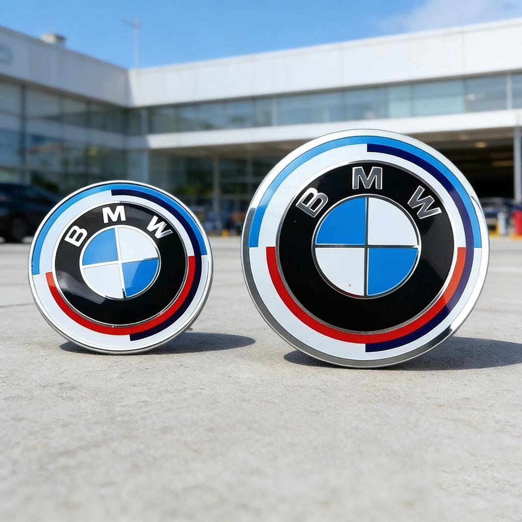 AWROY1 for BMW E90 F30 F90 G60 G38 E46 F10 F20 G20 E39 50TH 74/ 82mm Hood Emblem Car Front Bonnet Logo Trunk Cover Badge car sticker
