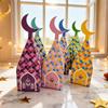 12Pcs Paper Eid Mubarak Gift Box Moon Castle Pattern Surprise Gift Moon Lantern Box Decoration Favor Bags Ramadan Kareem Box