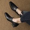 Fashion 2025 New Spring/summer Genuine Leather Women Pumps Women Shoes Fashion Square Toe High Heels Ladies Shoes Loafers