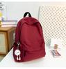 School bag new fashion solid color large capacity school bag Korean version ins versatile simple backpack casual spring outing light backpack
