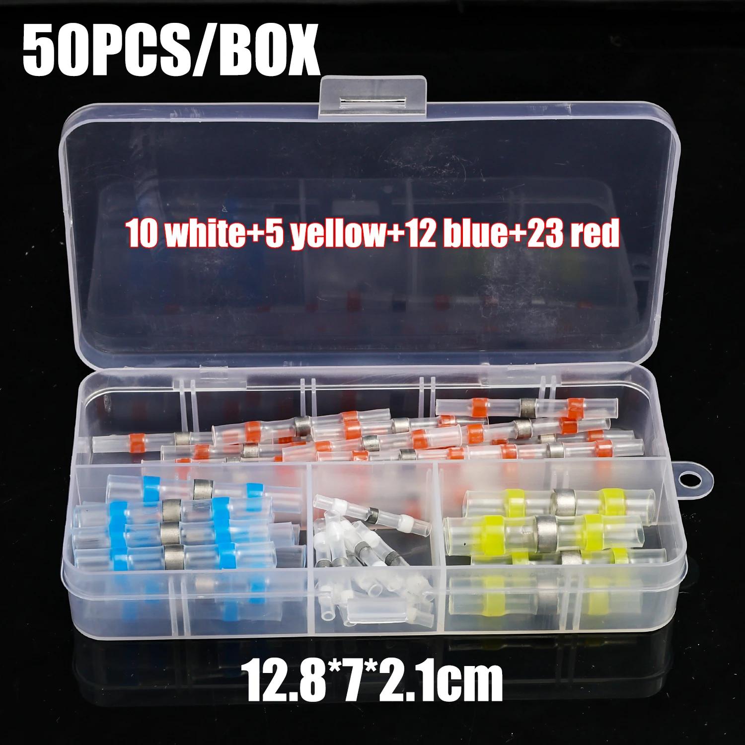 

50/100PCS Set Car Insulated Terminal Electrical Wire Solder Seal Lug Terminals Shrink Butt Connectors Waterproof Heat Connector
