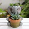 Härlig elefantblomkruka Handgjord hartsplanta Kruka Dekorativ saftigväxtkruka för Hem Rum Trädgård Balkong Kontor