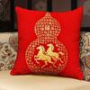 Vikama Festive Red Horse Pattern Cushion Cover Sofa Pillowcase Decorative Comfortable Skin-Friendly Breathable