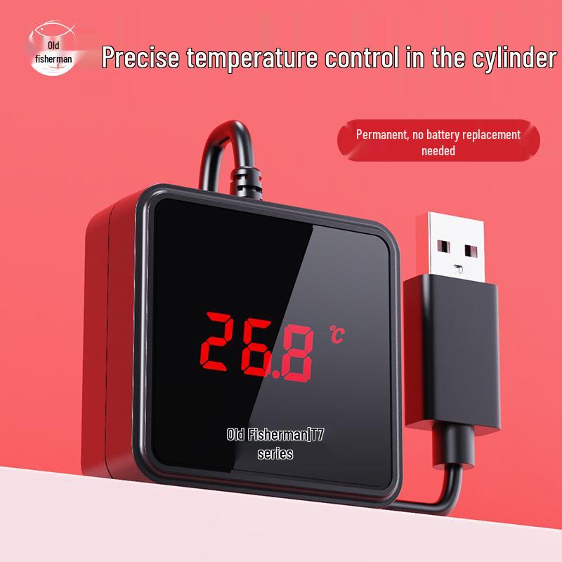 Old Fisherman LED HD Aquarium Thermometer: High-Precision Smart Fish Tank Temperature Gauge