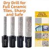 4pcs Dry-drilling Ceramic Tile Drilling Bit Hexagonal Shank Tile Drill Bit  All Ceramic