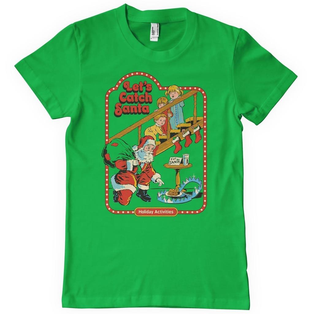 Officially Licensed Steven Rhodes Let Catch Santa Mens T-Shirt
