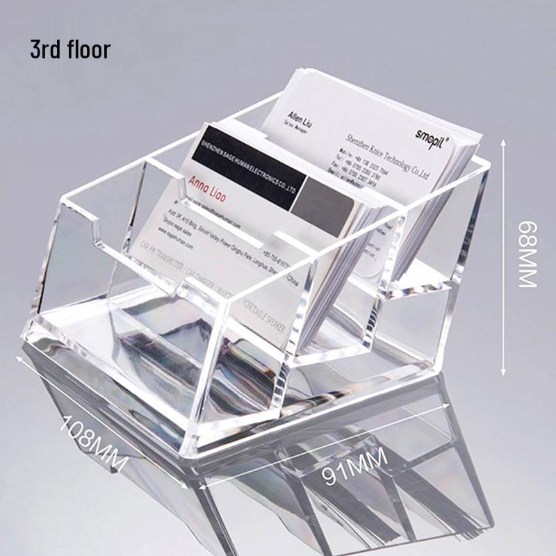 Transparent Acrylic Business Card Holder Stand for Desk or Exhibition