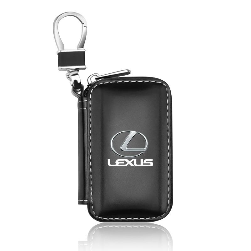 Leather Car Emblem Key Case Keychain Zipper Key Case Bag Car Accessories For Lexus IS250 IS200 CT200h GS300 LS430 RX450h LX570 IS300 ES RX LS