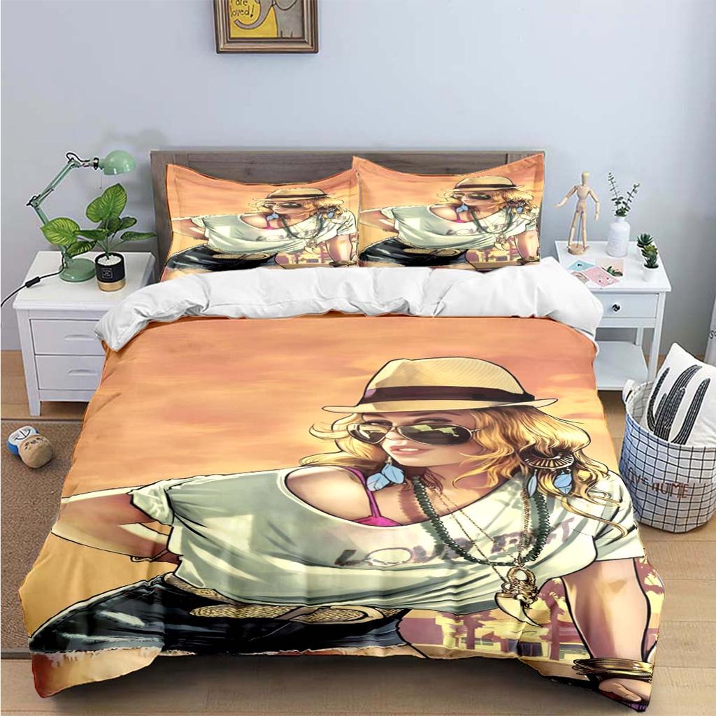 Fashion Classic Exciting Game G-GTA Print Bedding Sets Bed Supplies Set Duvet Cover Bed Comforter Set Bedding Set Luxury Gift
