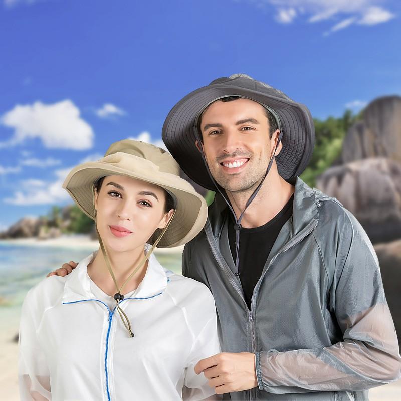 Wide Brim Sun Hat With Mesh Face Cover Fishing Hiking Outdoor UV Protection Breathable Foldable Nylon Cap