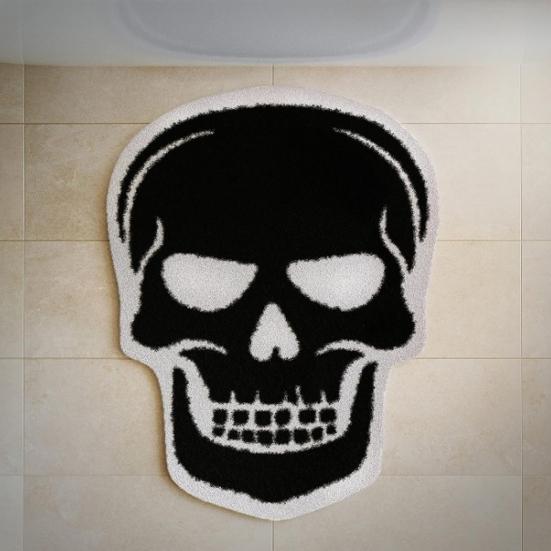 Halloween Floor Mat Gothic Ghost Skull Door Mat Spooky Unwelcome Bat Doormat for Front Door Entrance Kitchen Decoration
