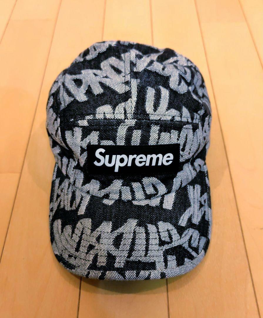 

[USED] SUPREME Fat Tip Jacquard Denim Camp Cap