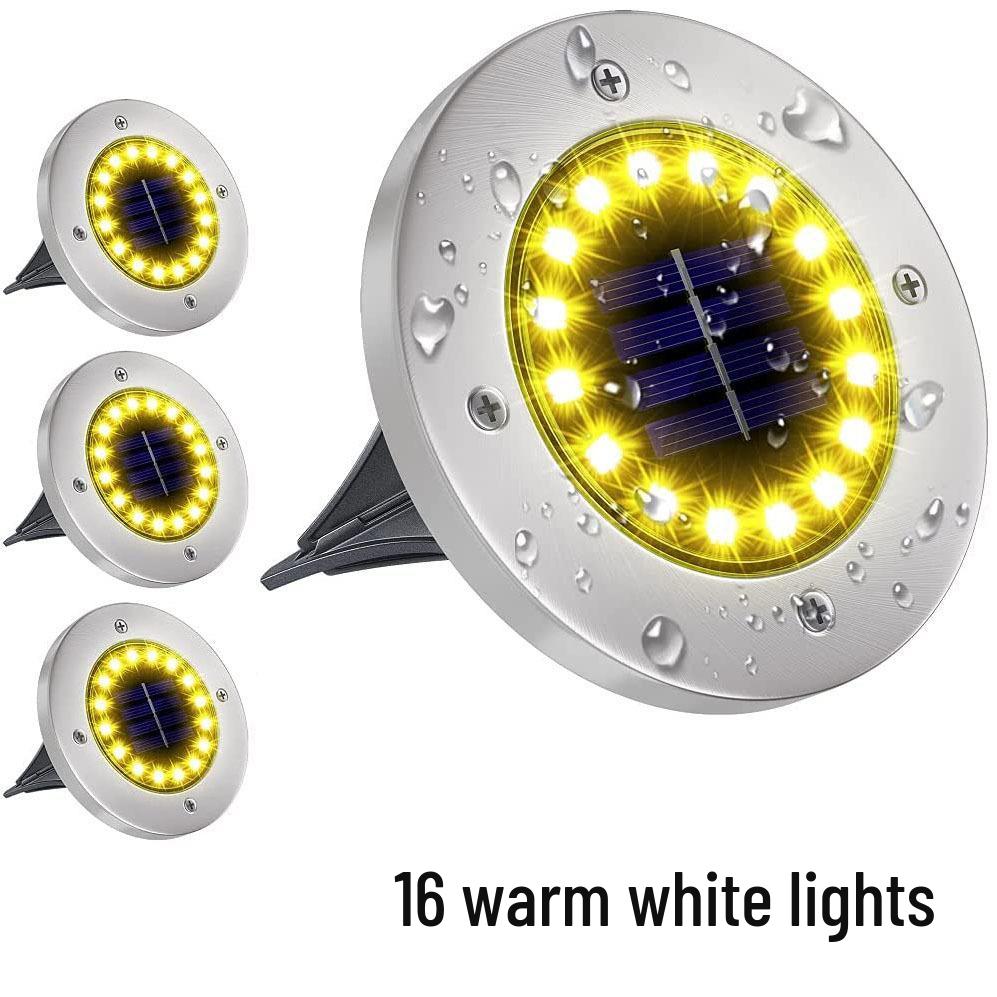 16-LED & 12-LED Stainless Steel Solar In-Ground Lights